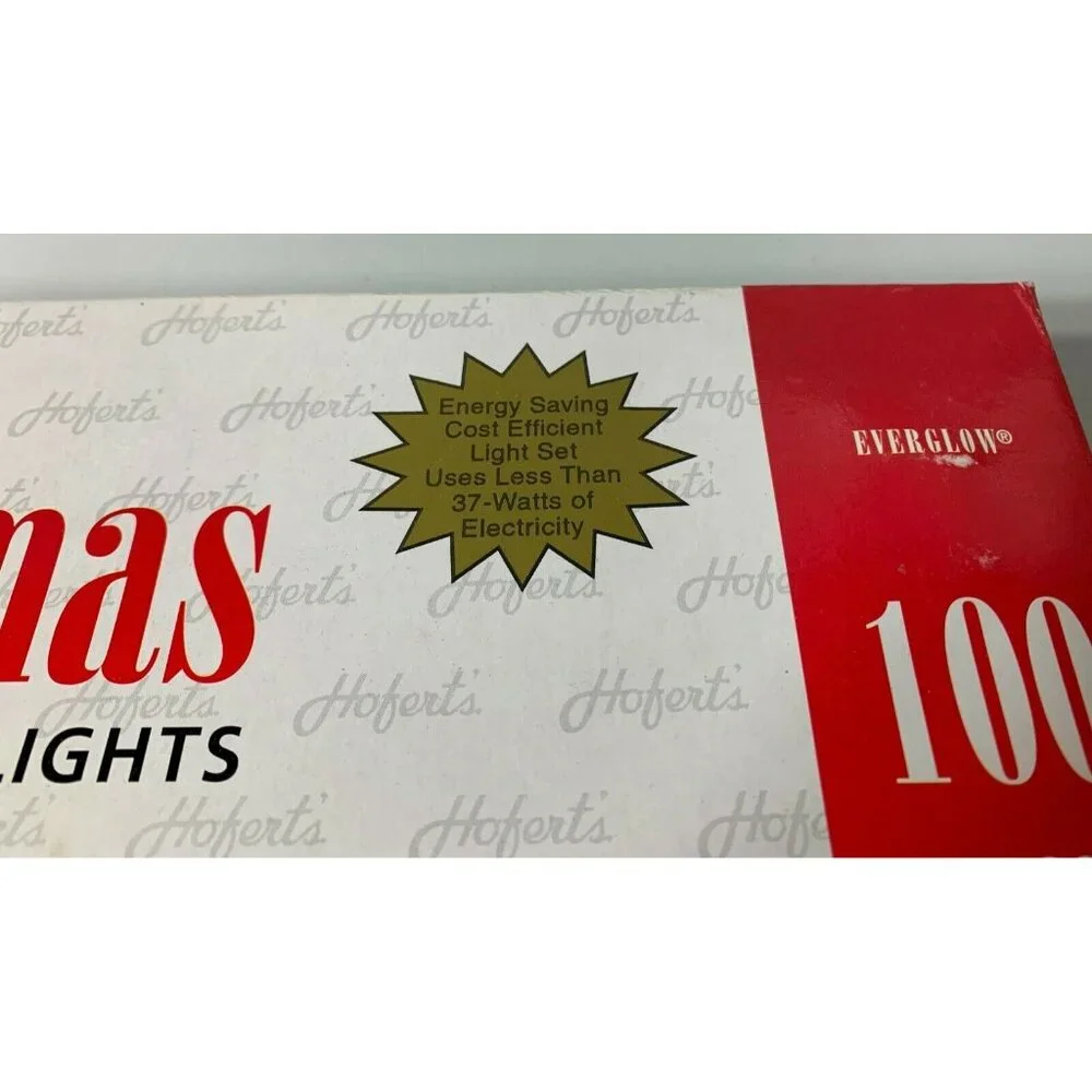 Everglow 100 Light Indoor / Outdoor Christmas String Lights Green Bulbs Lot of 2